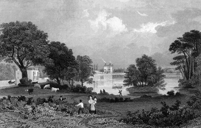 El Águila, Snaresbrook, grabado por Samuel Lacey, 1832
